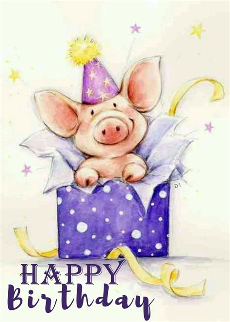 happy birthday pig illustration birthday illustration happy