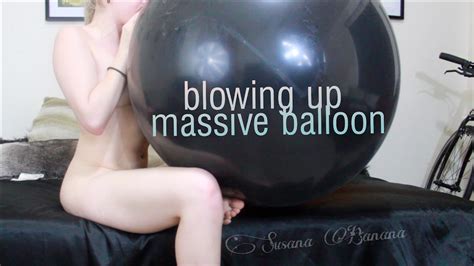 susanna bananas sexy fun clips blowing up a massive balloon