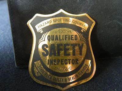 vintage qualified safety inspector badge antique price guide details page