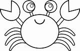 Crab Coloring Pages Crabs Cartoon Template Cute Animal Templates Printable Kids Sea Printables Ocean Creatures Uploaded User Claws sketch template