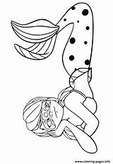 Ladybug Mermaid Coloring Miraculous Pages Printable sketch template