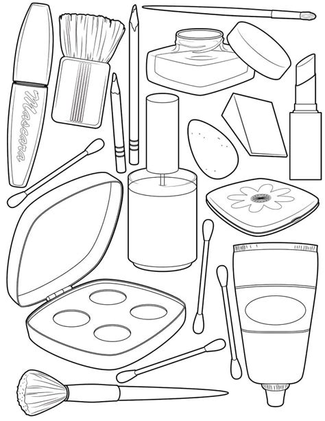 makeup kit coloring page  printable coloring pages  kids