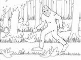 Colorear Leyenda Monstruo Sasquatch Bigfoot sketch template