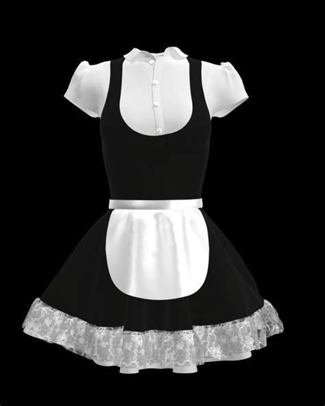3d model maid outfit vr ar low poly cgtrader