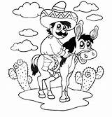 Coloring Pages Mexican Mexico Donkey Boy Sitting Man Drawing Printable Getcolorings Getdrawings Color sketch template