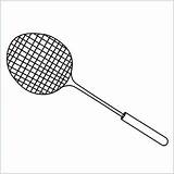 Badminton Racket sketch template