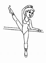 Coloring Pages Ballet Ballerina Dance Girl Practice Enjoying Training Sheet Coloringsky sketch template