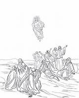 Jesus Ascension Coloring Heaven Into Drawing Pages Christ Clipart Gustave Dore Resurrection Sketch Color Drawings sketch template