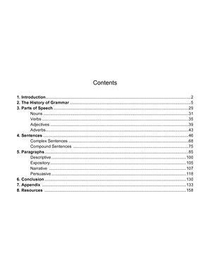 table  contents examples yourdictionary