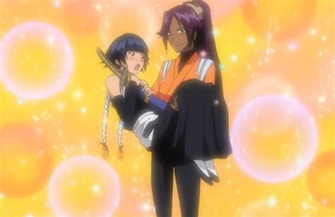 Yorusoi Soi Fon Anime Lesbian Admiring Her Senpai Lady Yoruichi
