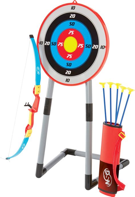 nsg deluxe bow arrow archery set  kids toy archery bow  large freestanding target