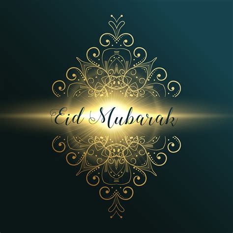 eid mubarak muslim festival greeting card design  floral dec   vector art