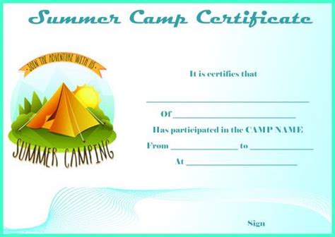 award certificate   tent  campfire   background