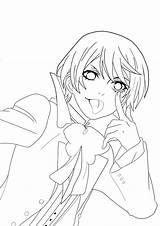 Tongue Alois Lineart Coloring Girl Anime Pokes Mouth Laughing Pages Deviantart Template sketch template