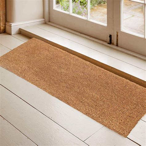 plain natural coir floor mat  anti slip backing entrance door
