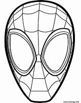 Spiderman Morales Masker Kleurplaten Masks Maske Maska Coloringoo Colorings Spiderverse Salamander Imprimé Kleur sketch template