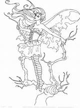 Coloring Pages Fairy Amy Brown Elf Strange Colouring Adult Magic Fantasy Elves Faries Fae Printable Book Wings Mystical Mythical Myth sketch template