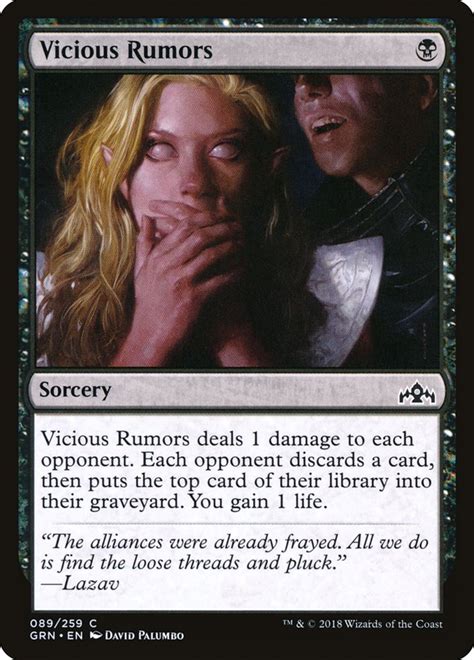 Vicious Rumors [grn 89] Magic The Gathering Card