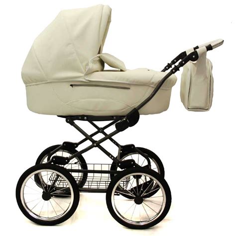 luxus kinderwagen retro kinderwagen klassisch nana gracja leder weiss    ebay