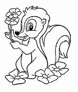 Thumper Bambi Flower Coloring Pages Colouring Comments Popular Coloringhome sketch template