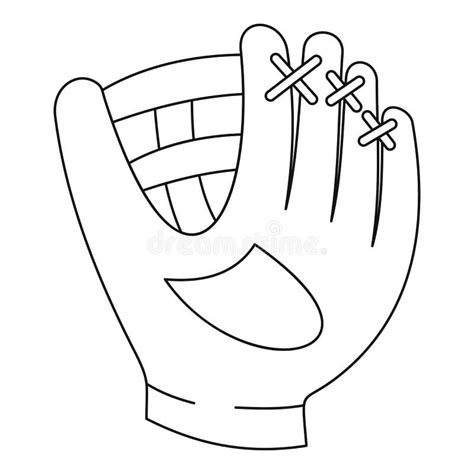 baseball glove icon outline style stock vector illustration