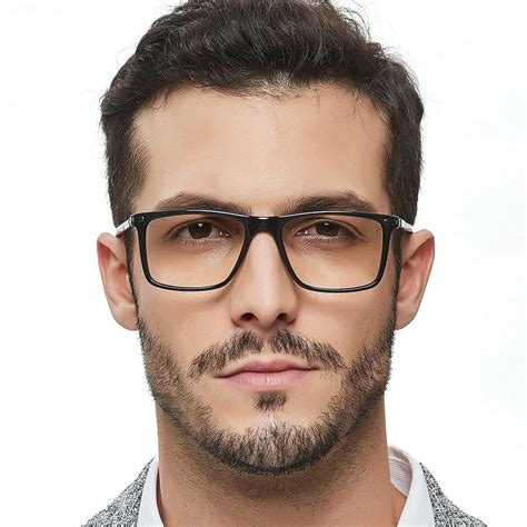 men s eyewear frames large rectangular eyeglasses fashion clear glasse