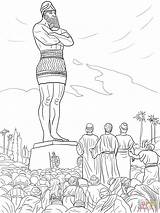Abednego Nebuchadnezzar Shadrach Meshach Refused Bibel Bijbel Biblia Geschichten Furnace Fiery Estatua Dominical Kleurplaten Versjes Freunde Mesac Sadrac sketch template