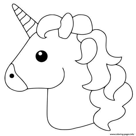 unicorn emoji coloring page printable