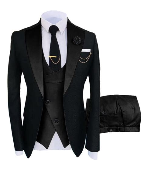 mens  piece black tuxedo peak lapel prom tuxedo  australia