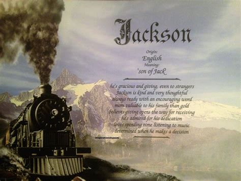 meaning art print jackson  personalized train