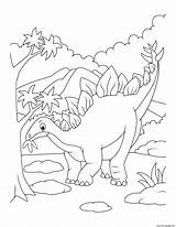 Coloring Stegosaurus Leaves Eating Dinosaur Pages Printable sketch template