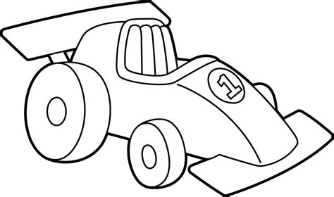 race car coloring page isolated  kids  vector art  vecteezy