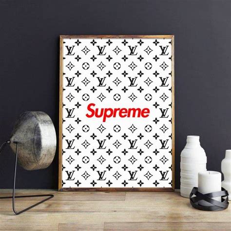 Supreme Lv Print Supreme Louis Vuitton Poster Supreme Art Etsy