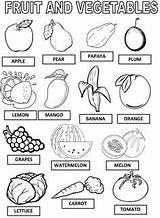 Actividades Inglés Aula Objetos Primaria Preescolar Vegetables Educacion sketch template
