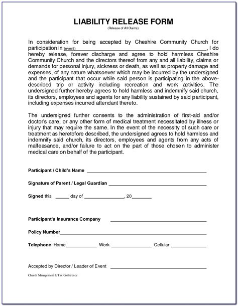 legal waiver template uk