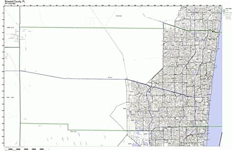 Broward County Florida Fl Zip Code Map Not Laminated Amazon Ca