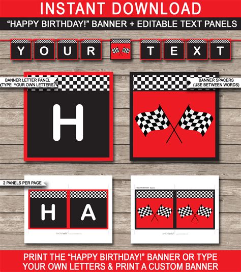 cars birthday banner template professional template inspiration