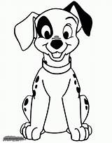 Coloring Dalmatian Dog 101 Dalmatians Pages Patch Outline Sitting Template Disneyclips sketch template