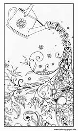 Coloring Pages Watering Adult Magical Printable Print Color Book sketch template