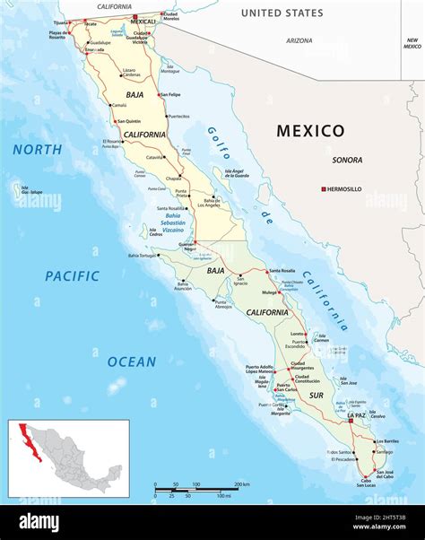 mexico baja peninsula stock vector images alamy