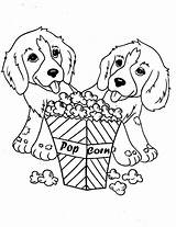 Popcorn Coloring Pages Dog Eating Printable Two Print Color Cute Kids Sheets Little Eat Online Getcolorings Man Choose Board sketch template