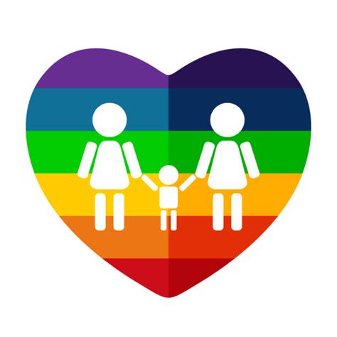 silhouette of the gay pride heart illustrations royalty free vector