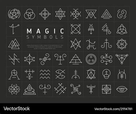 set  icons  magic symbols royalty  vector image