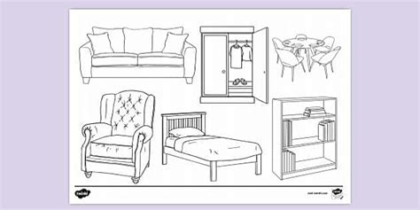 house furniture colouring page primary school twinkl