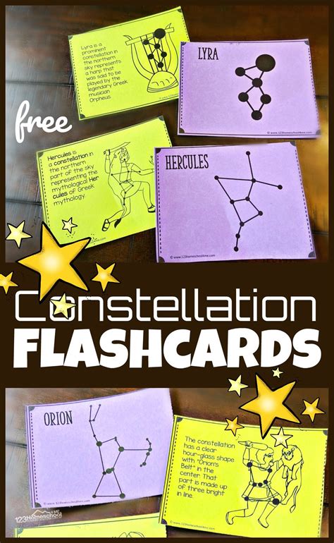 printable constellation flashcards