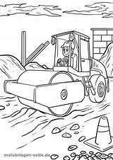 Baustelle Malvorlage Bagger Baustellenfahrzeuge Traktor Ausmalbild Kinderbilder Rund sketch template