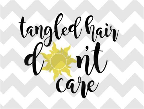tangled hair don t care svg dxf png file etsy
