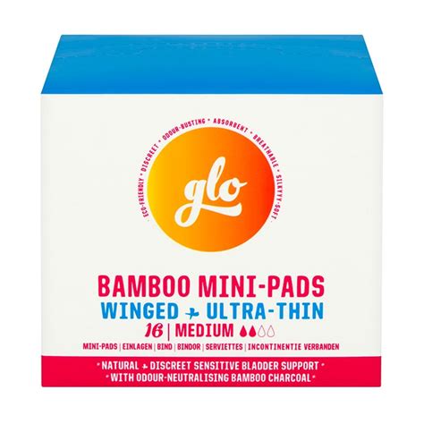 glo bamboo mini pads  sensitive bladder  pack