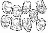 Coloring Avenger Mask Avengers Pages Cartoon Super Marvel Endgame sketch template
