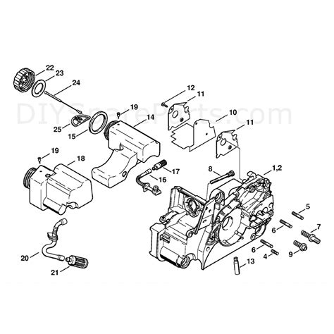 stihl ms  chainsaw msz parts diagram engine housing